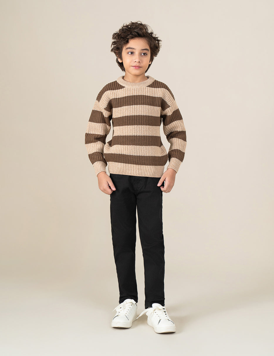 STRIPED KNITTED SWEATER