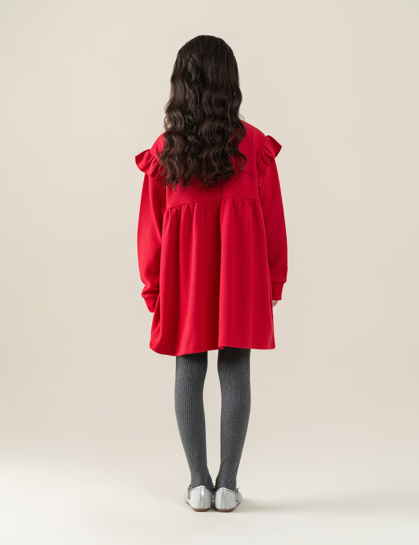 RUFFLE SHOULDER DRESS