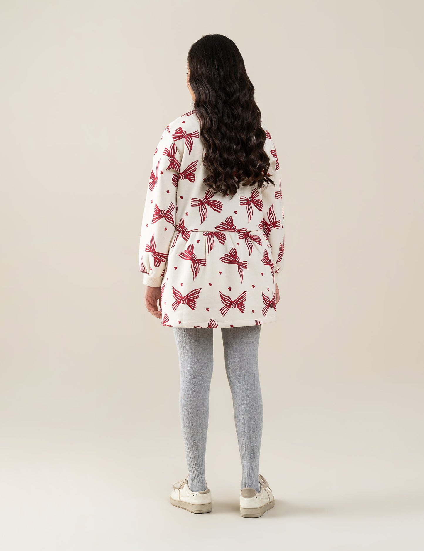 BOW & HEART PRINTED DRESS