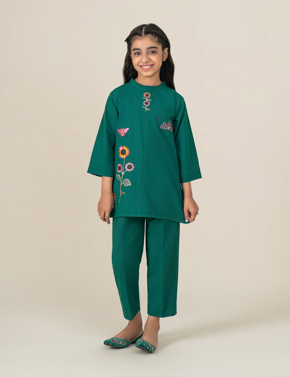 2 PIECE FLORAL EMBROIDERED SUIT