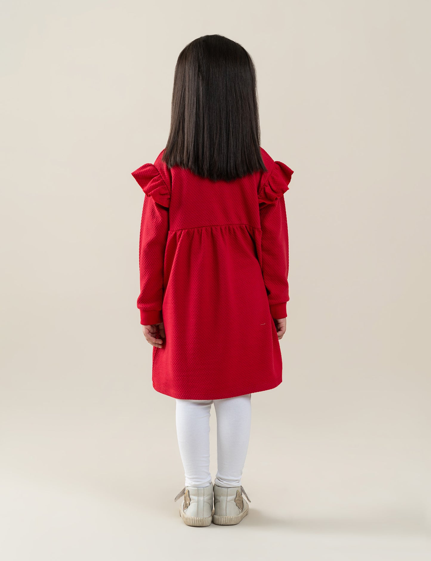 RUFFLE SHOULDER DRESS