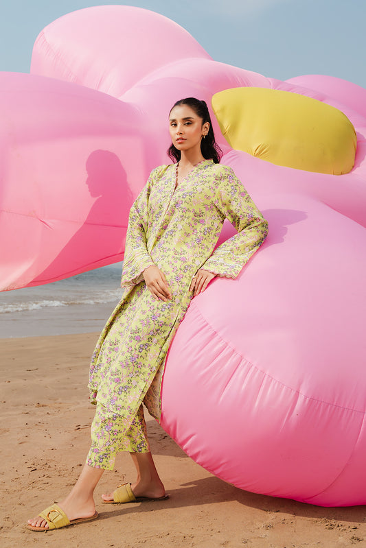 2 PIECE PRINTED VISCOSE SUIT (PRET)