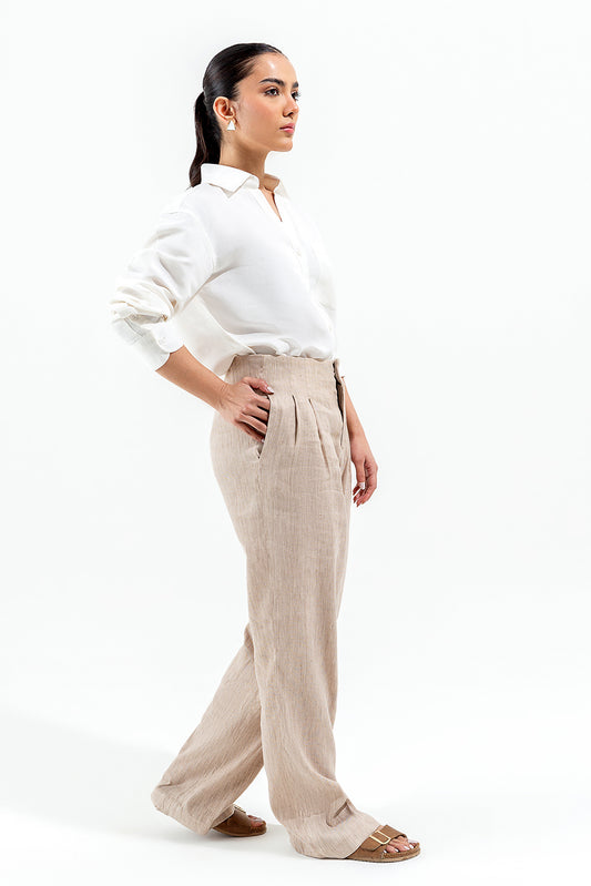 PLEATED WIDE LEG TAILORED PANTS