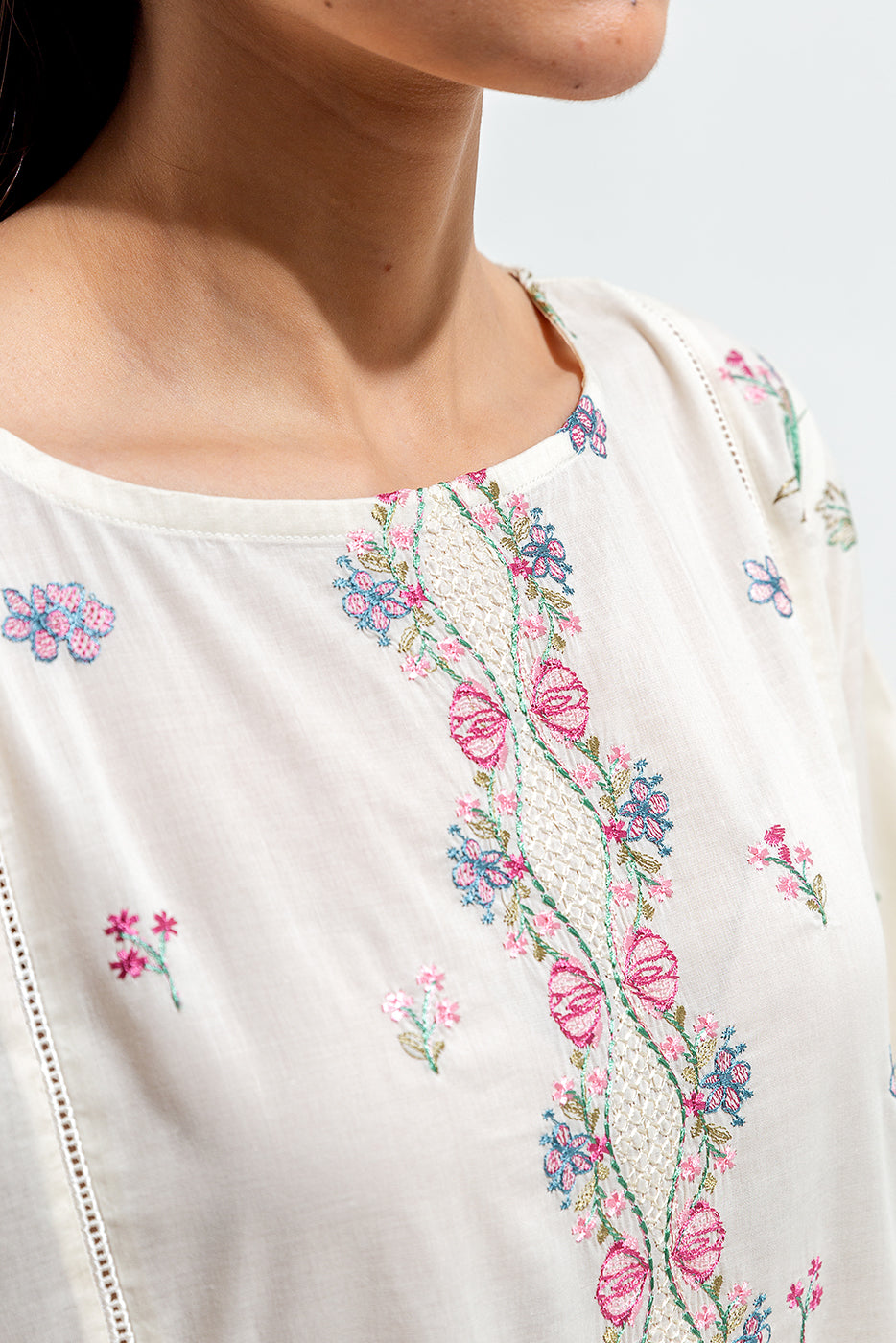 2 PIECE EMBROIDERED DYED LAWN SUIT (PRET)