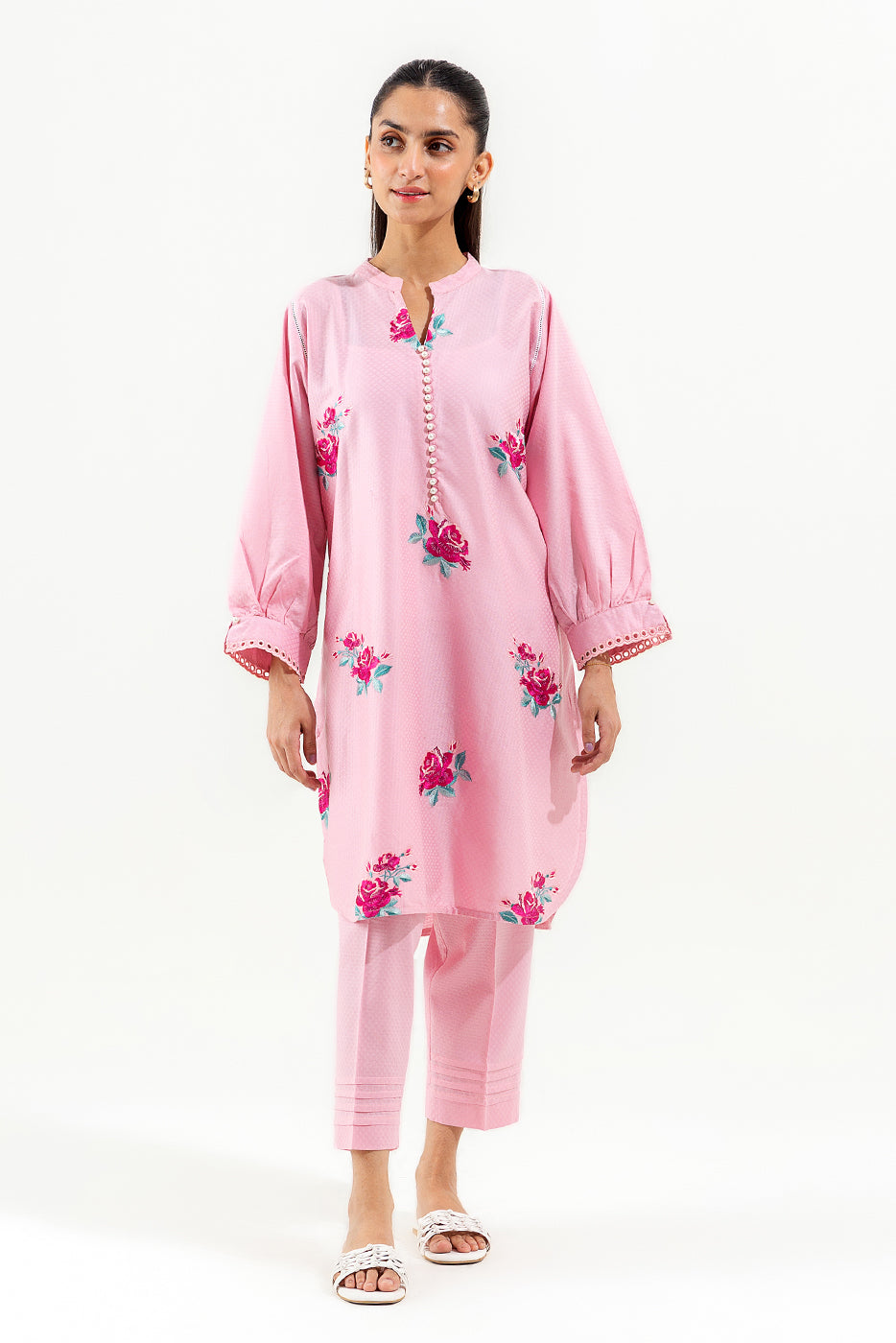 2 PIECE EMBROIDERED JACQUARD SUIT (PRET)