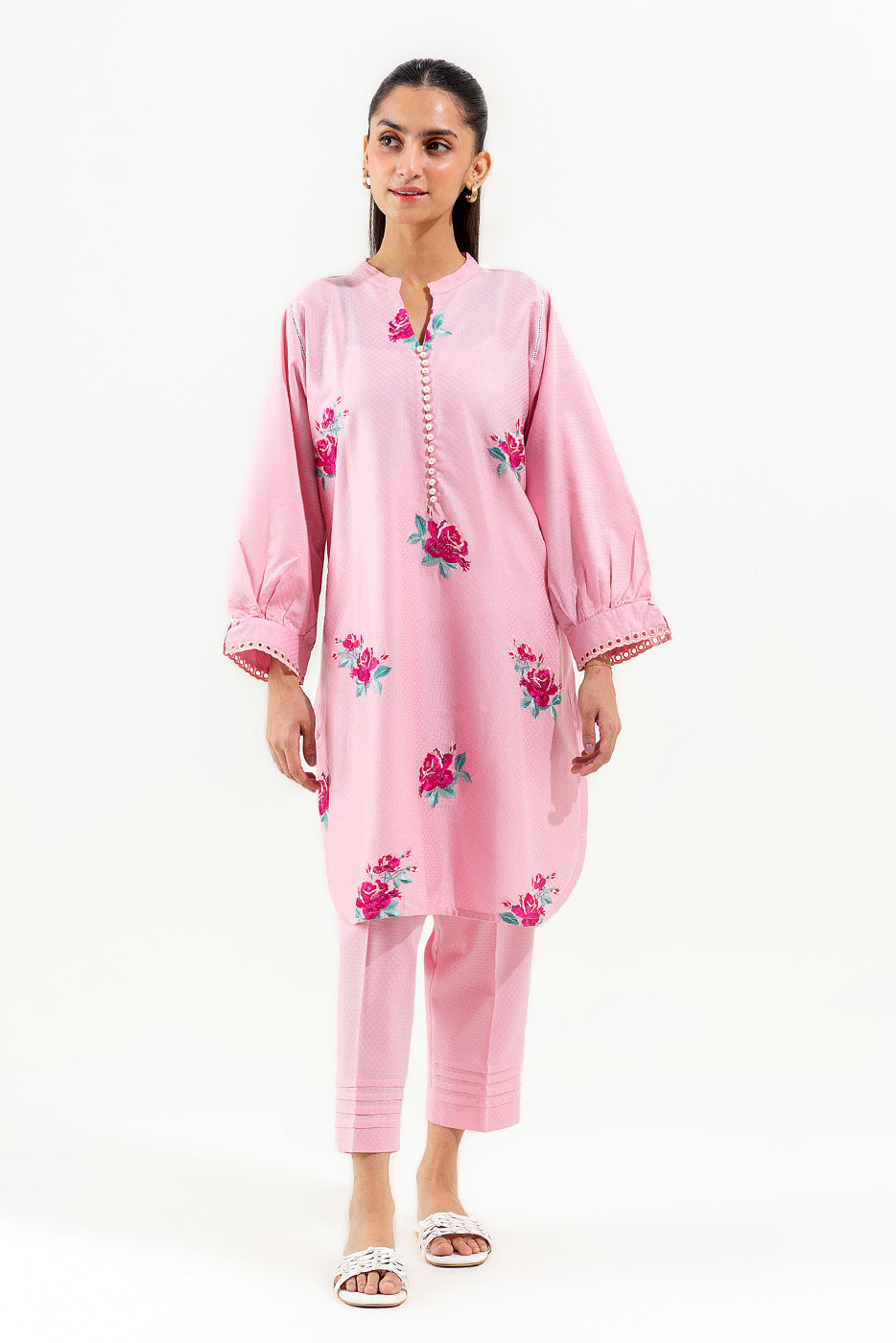 2 PIECE EMBROIDERED JACQUARD SUIT (PRET)