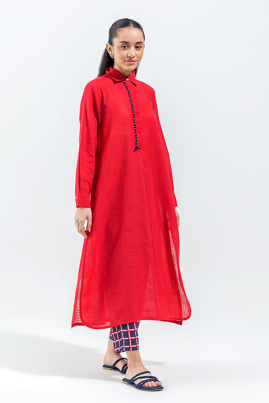 EMBROIDERED YARN DYED SHIRT (PRET)