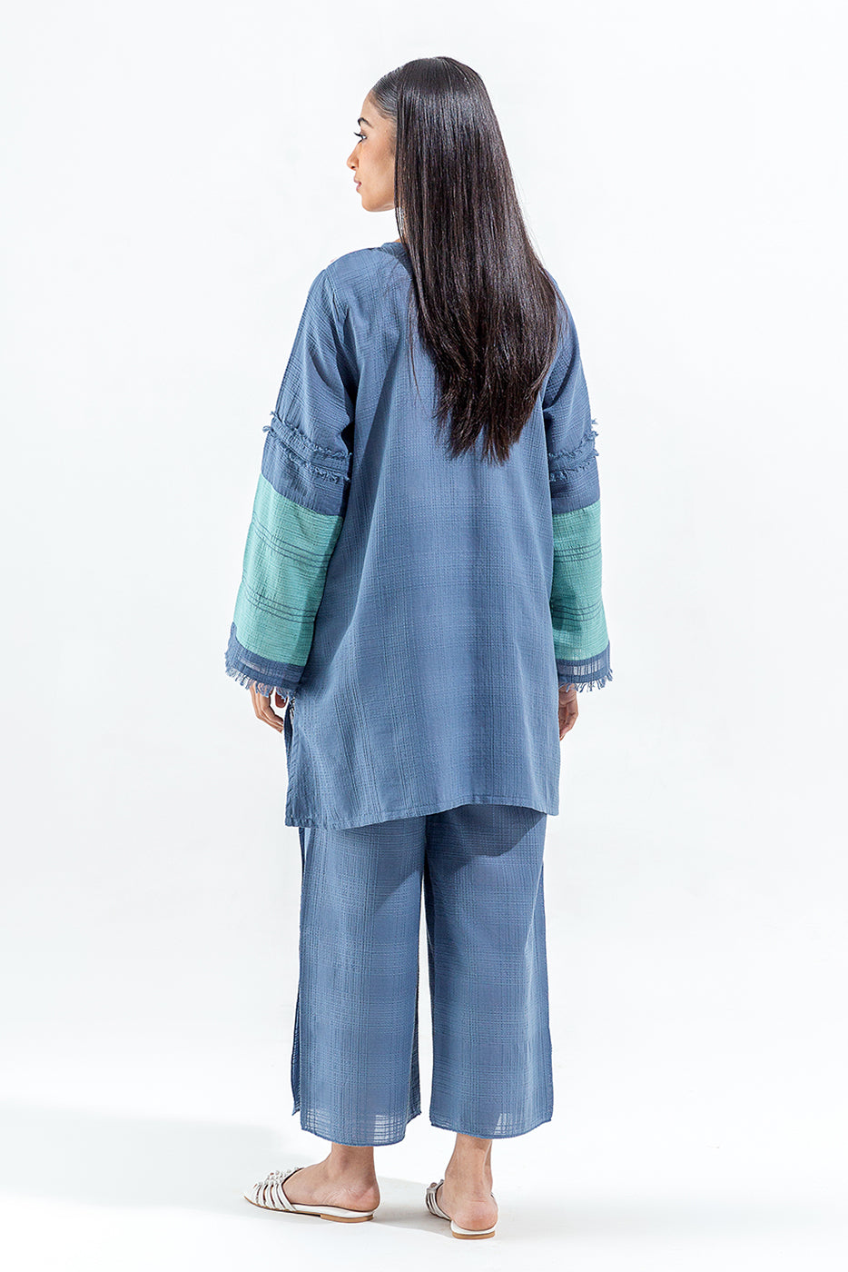 2 PIECE EMBROIDERED DOBBY SUIT (PRET)