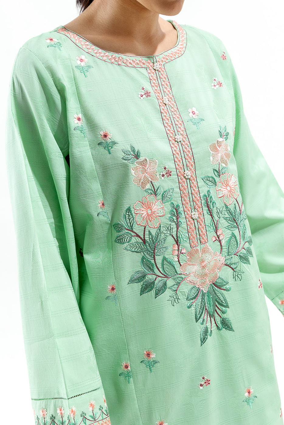 3 PIECE EMBROIDERED SELF JACQUARD SUIT (LUXURY PRET)