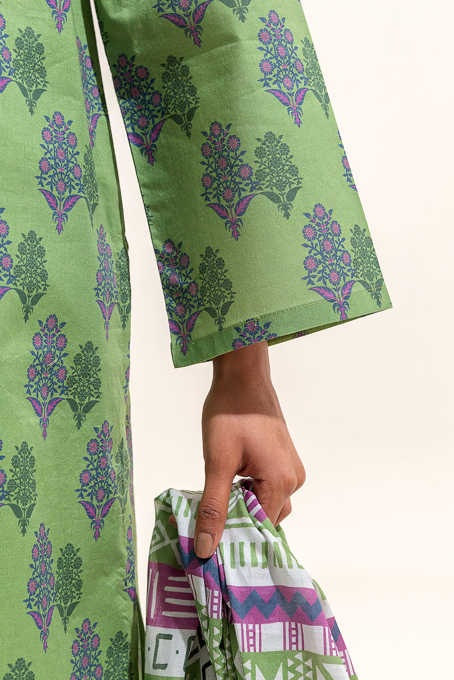3 PIECE PRINTED LAWN SUIT-SAGE DEW (UNSTITCHED)