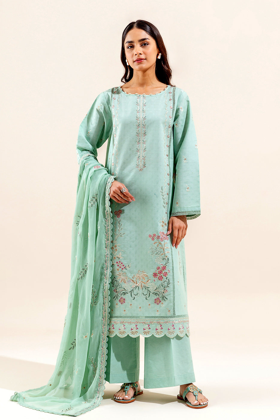 3 PIECE EMBROIDERED TEXTURED LAWN SUIT (UNSTITCHED)