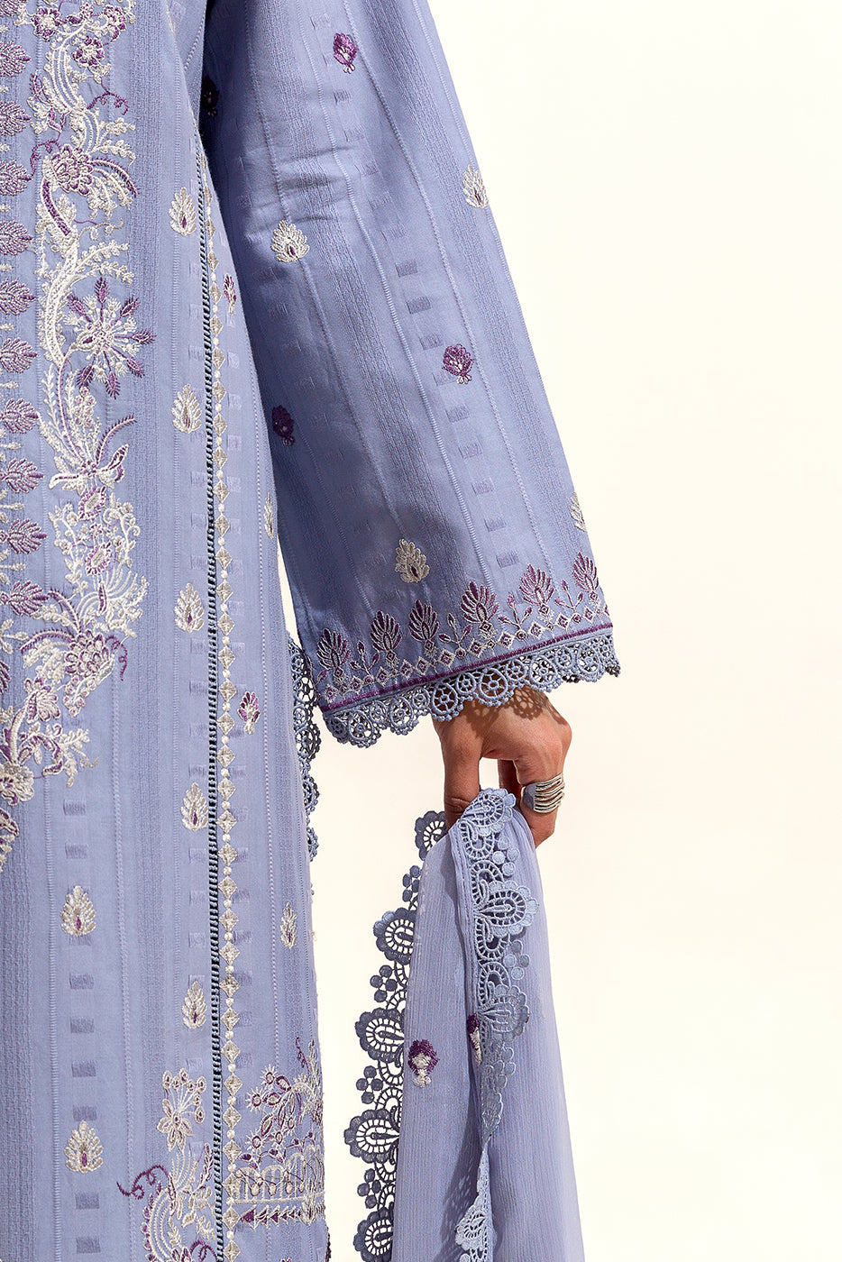 3 PIECE EMBROIDERED LAWN SUIT-STERLING PEARL (UNSTITCHED)
