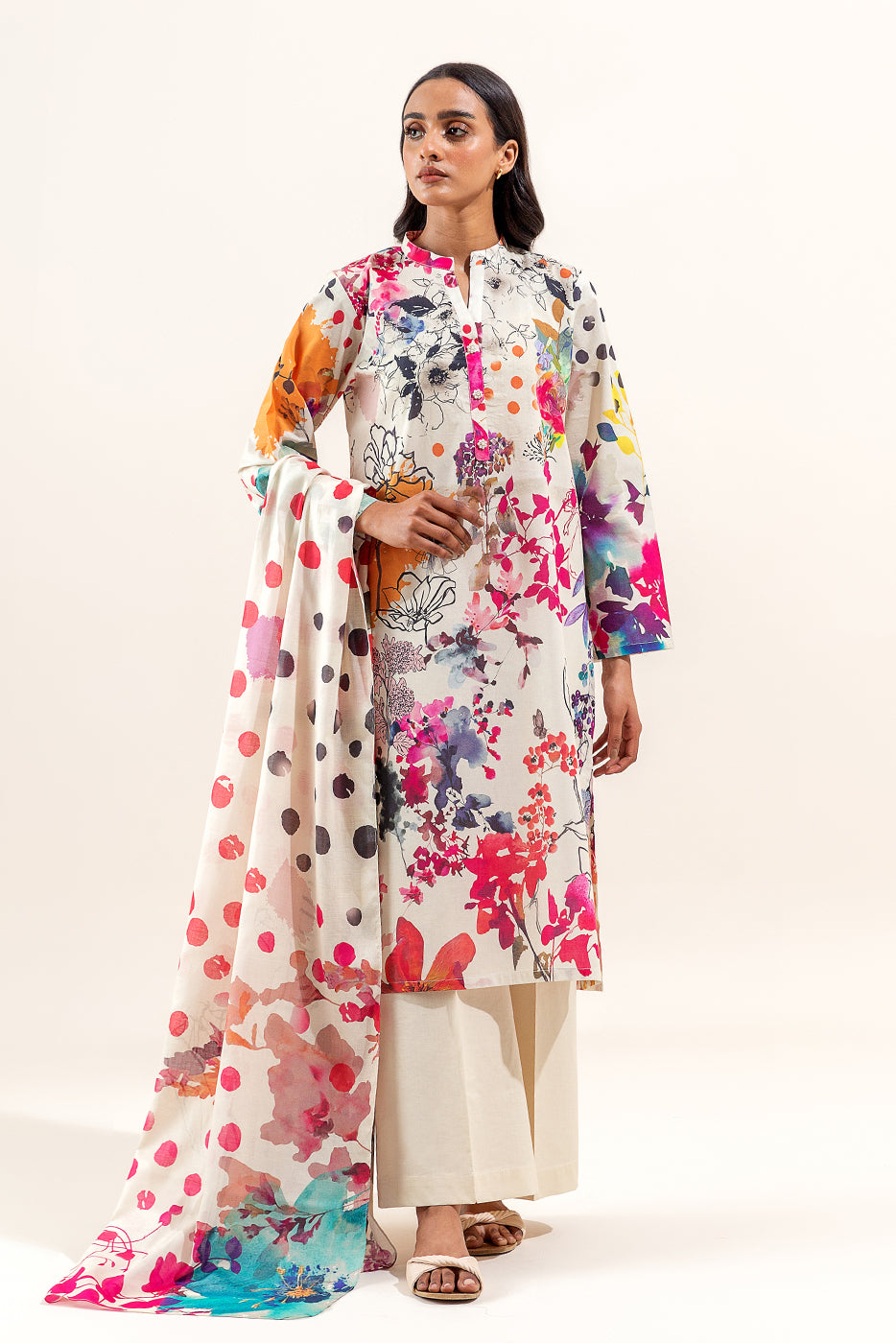 2 PIECE PRINTED LAWN SUIT-TROPICAL BREEZE (UNSTITCHED)