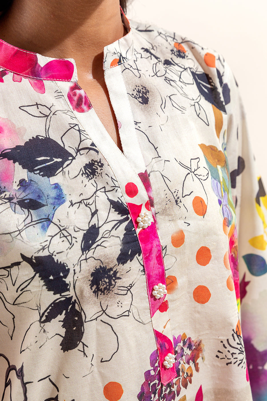 2 PIECE PRINTED LAWN SUIT-TROPICAL BREEZE (UNSTITCHED)