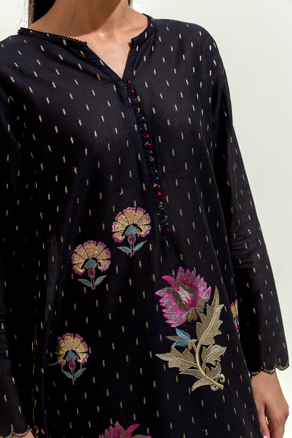 EMBROIDERED JACQUARD SHIRT (LUXURY-PRET)