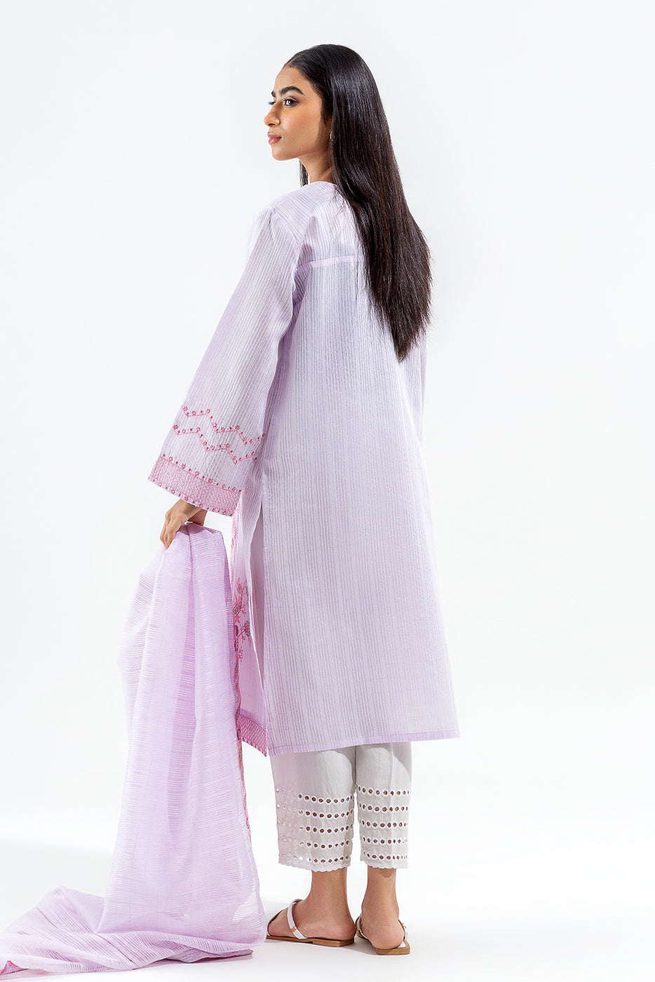 2 PIECE EMBROIDERED ORGANZA SLUB SUIT (LUXURY PRET)