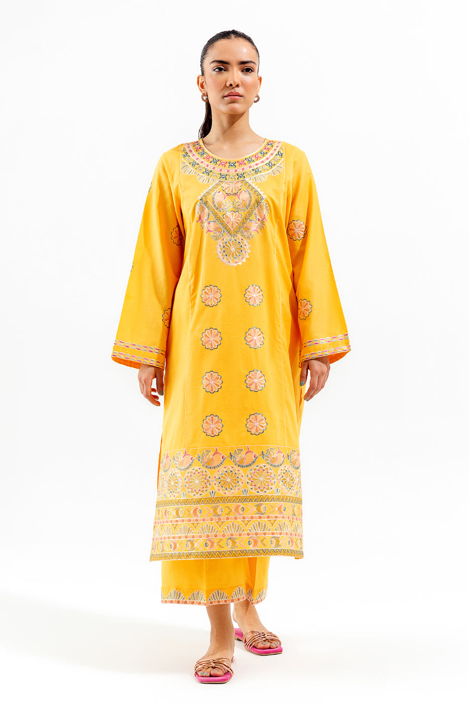 2 PIECE EMBROIDERED DYED LAWN SUIT (PRET)