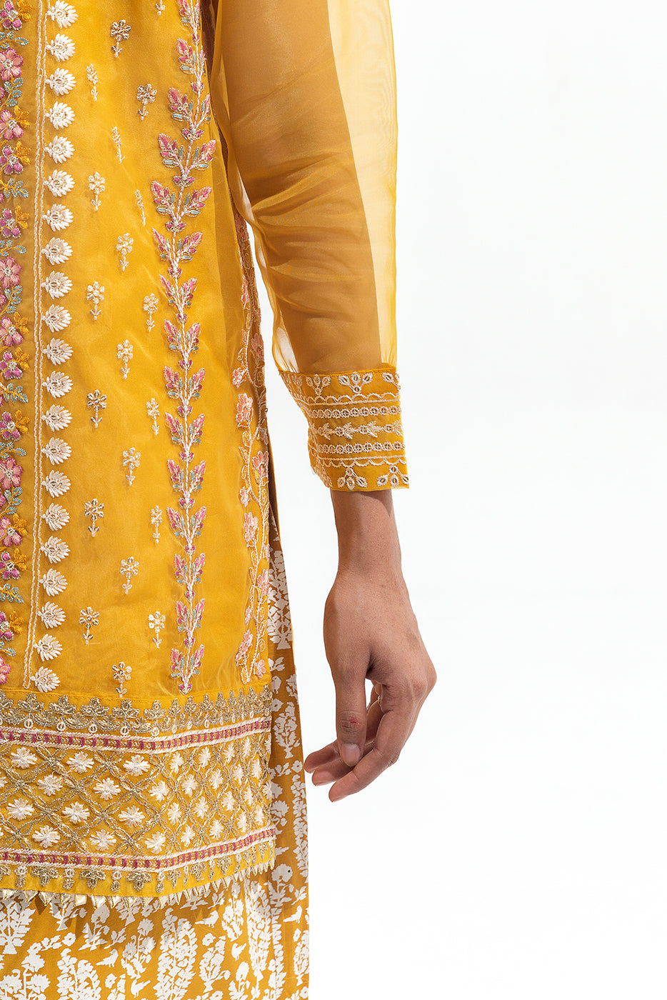 2 PIECE EMBROIDERED ORGANZA SUIT (LUXURY-PRET)