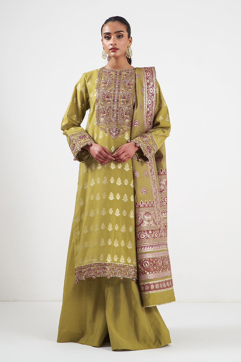 3 PIECE EMBROIDERED JACQUARD SUIT-ETHEREAL BEAUTY (UNSTITCHED) - BEECHTREE