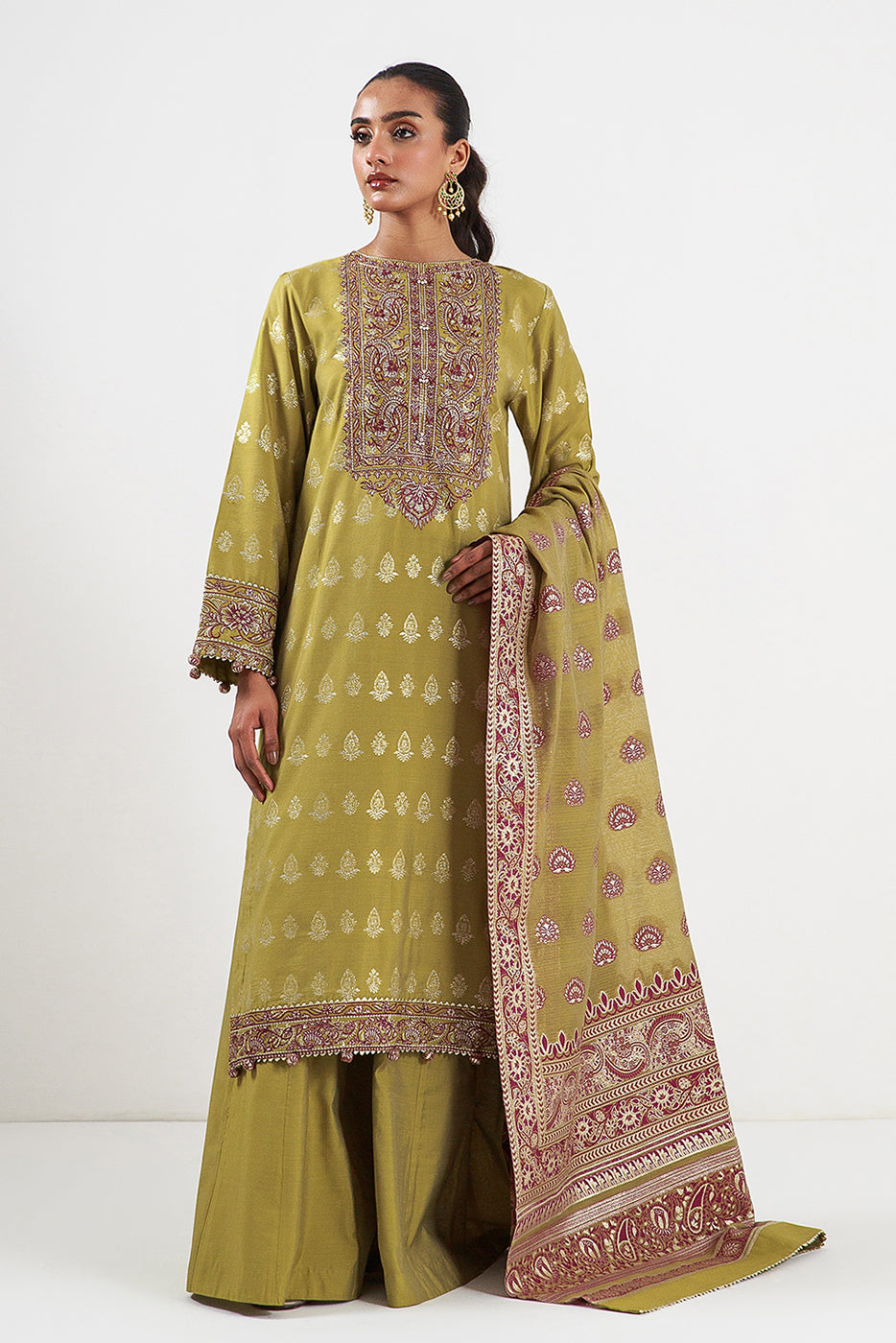 3 PIECE EMBROIDERED JACQUARD SUIT-ETHEREAL BEAUTY (UNSTITCHED)