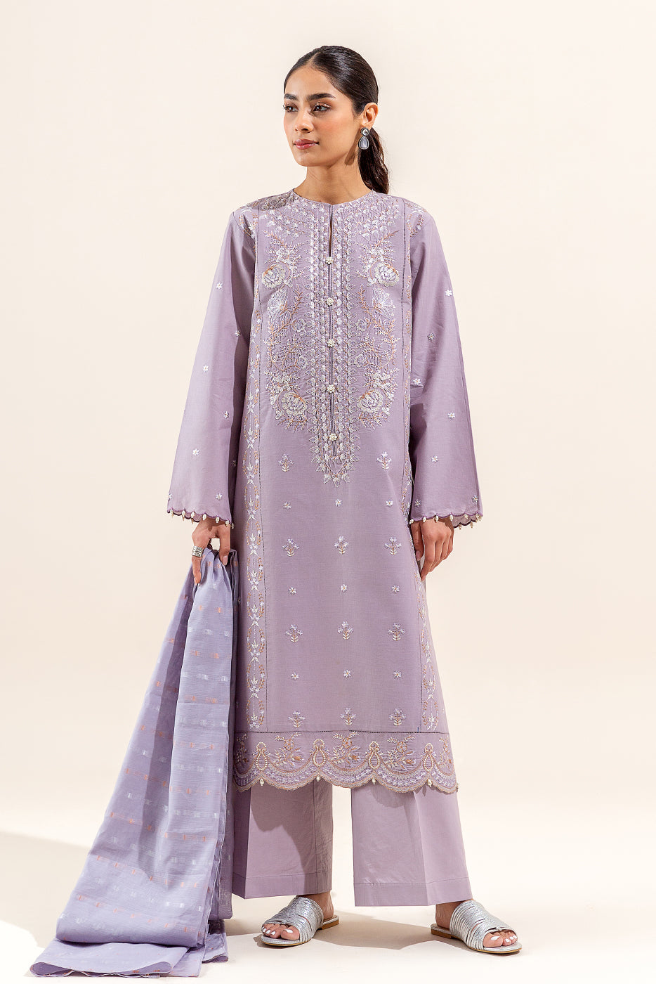 3 PIECE EMBROIDERED LAWN SUIT (UNSTITCHED)