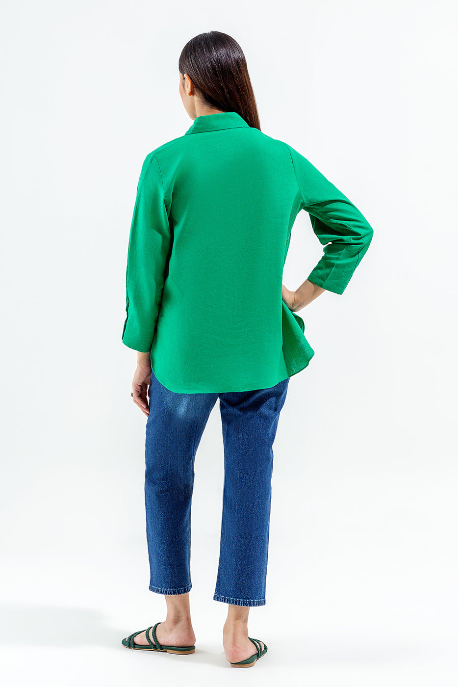 GREEN BUTTON-THROUGH SHIRT