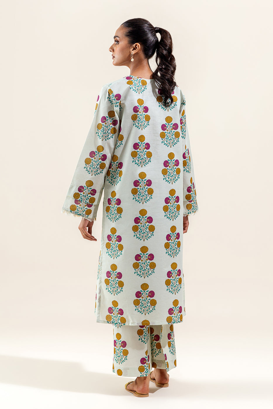 2 PIECE PRINTED SUIT-IVORY BLISS (UNSTITCHED)