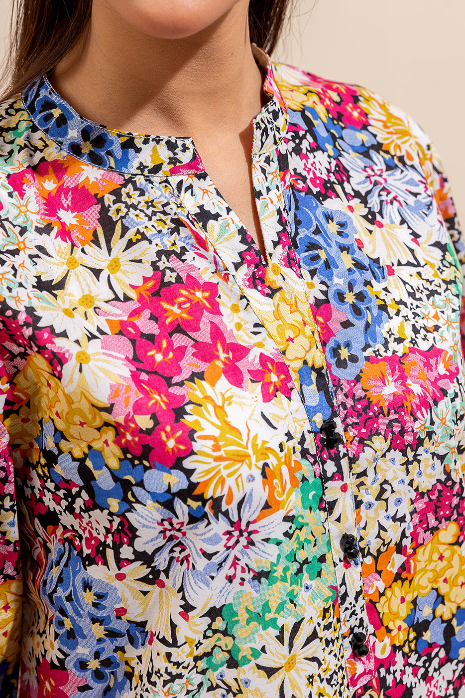 2 PIECE PRINTED LAWN SUIT-PRISM BLOOM (UNSTITCHED)