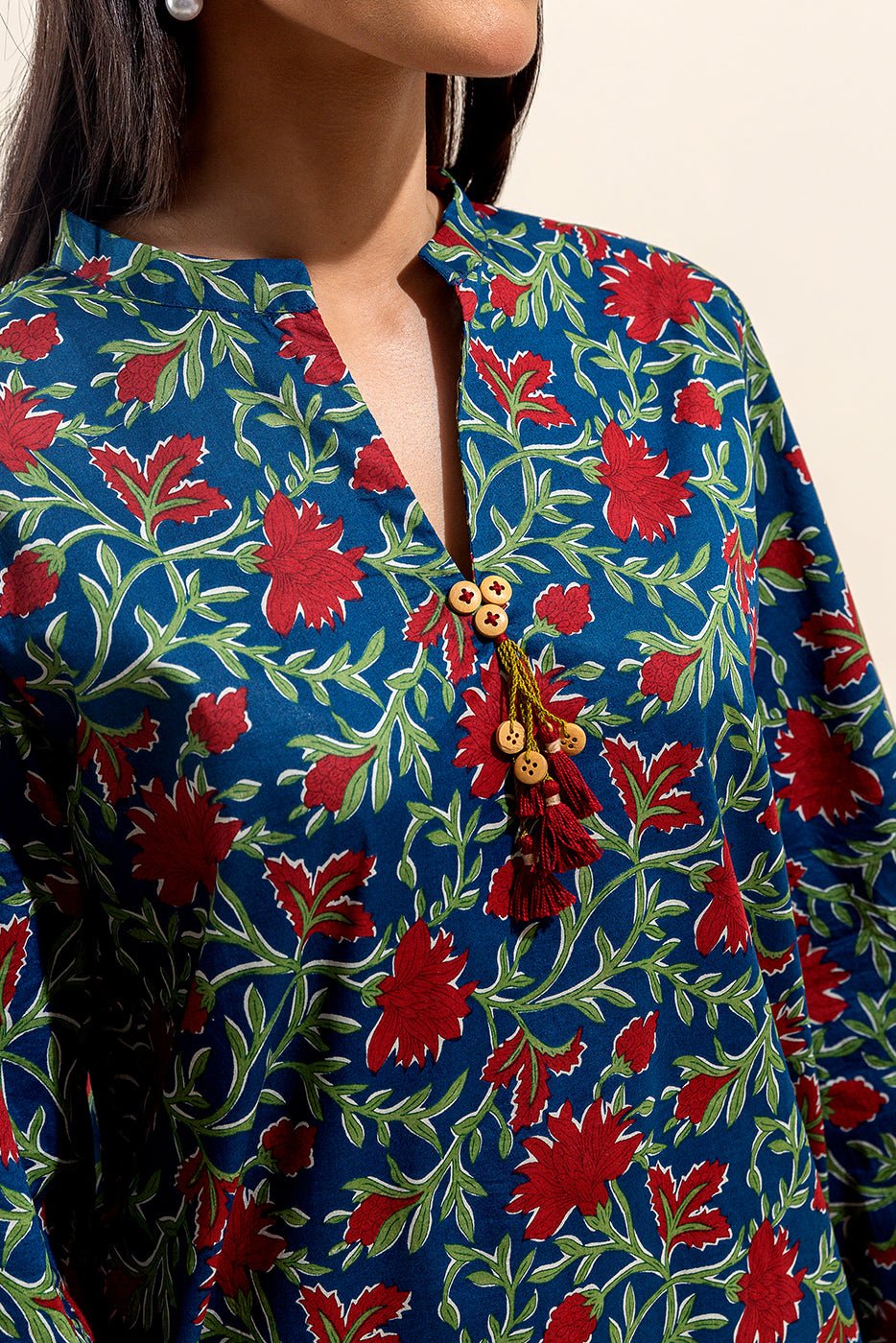 2 PIECE PRINTED LAWN SUIT-TEAL VERVE (UNSTITCHED)