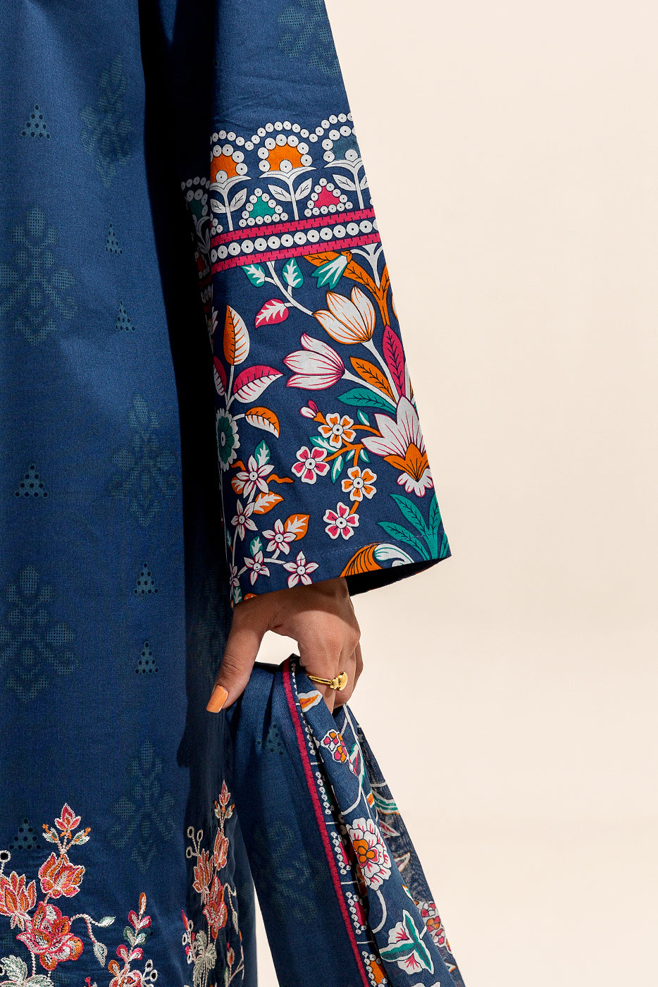 3 PIECE EMBROIDERED LAWN SUIT-DENIM BLOOM (UNSTITCHED)