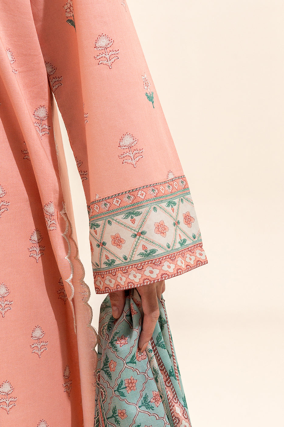 3 PIECE EMBROIDERED LAWN SUIT-SALMON VERVE (UNSTITCHED)