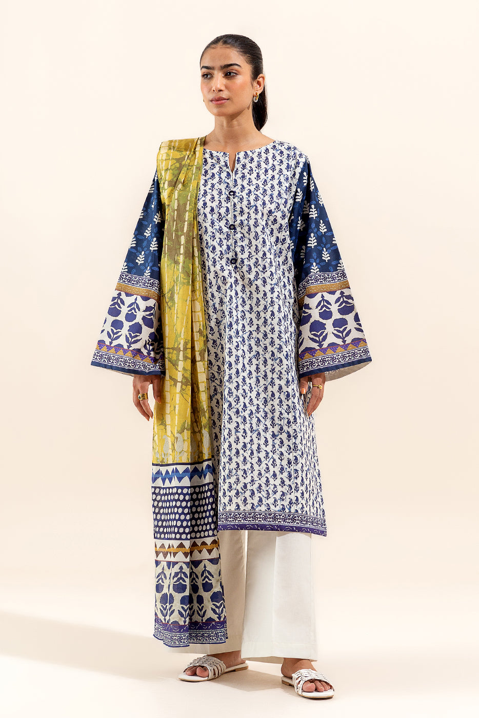 3 PIECE PRINTED LAWN SUIT-BERRY BLOCK (UNSTITCHED)