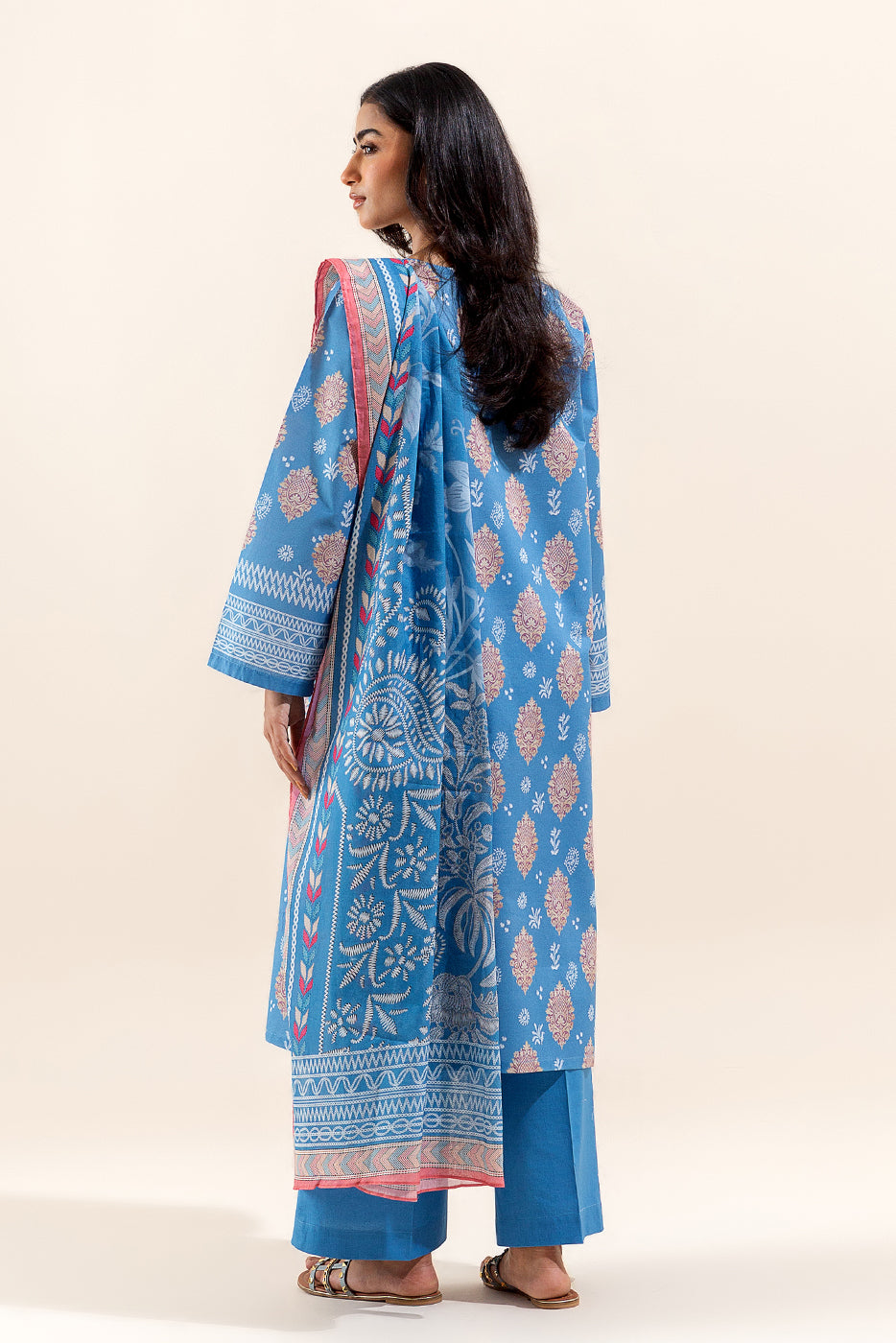 3 PIECE PRINTED LAWN SUIT-CAROLINA TINTS (UNSTITCHED)
