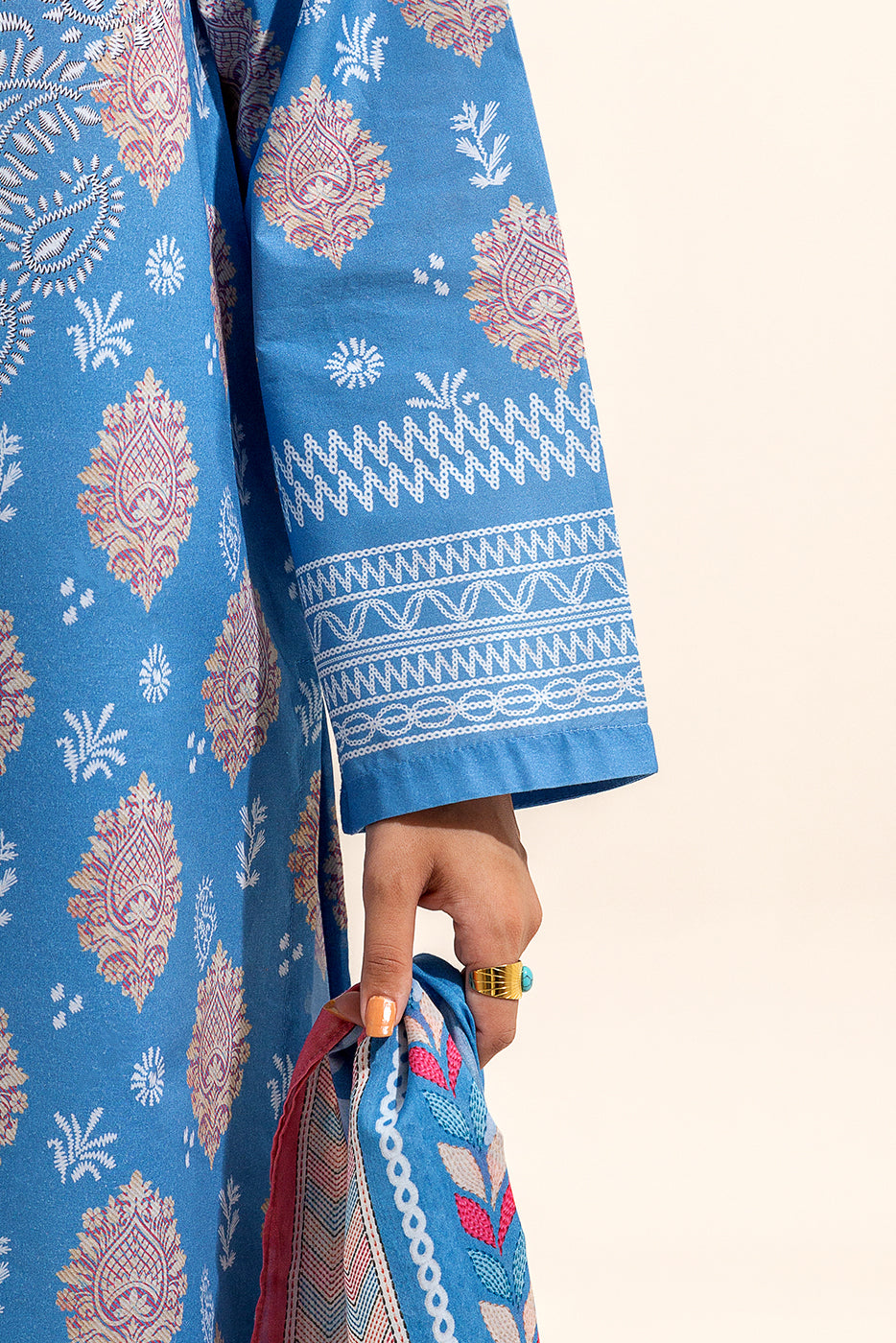 3 PIECE PRINTED LAWN SUIT-CAROLINA TINTS (UNSTITCHED)