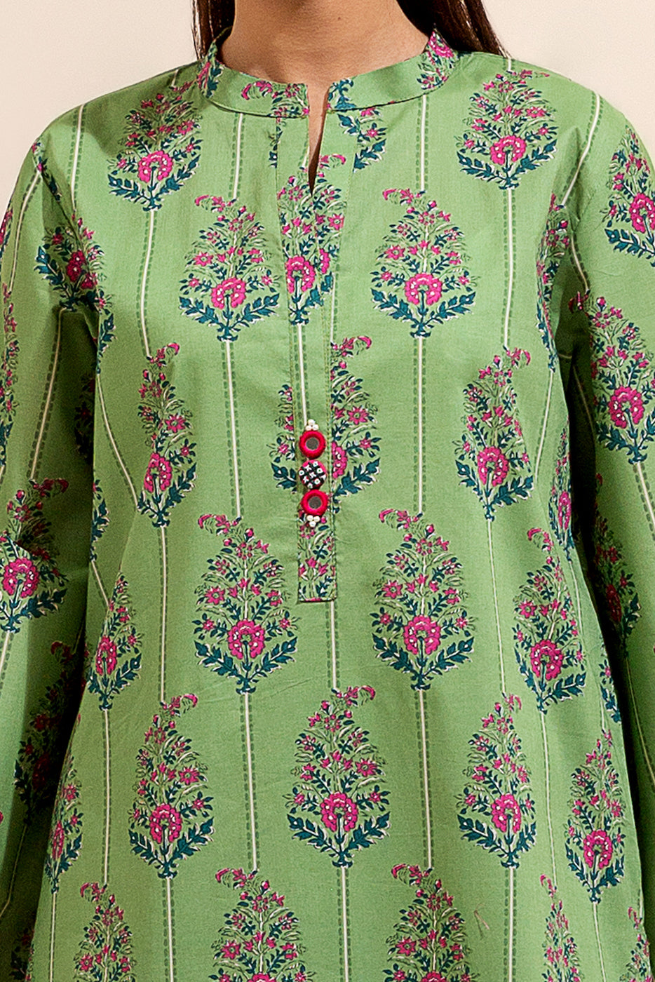 3 PIECE PRINTED LAWN SUIT-JACOBEAN FERN (UNSTITCHED)