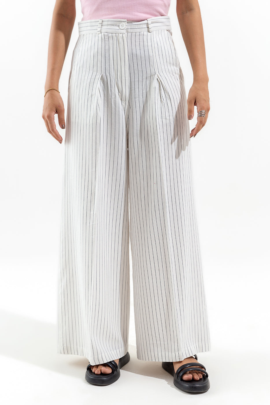STRIPED WIDE LEG TROUSER