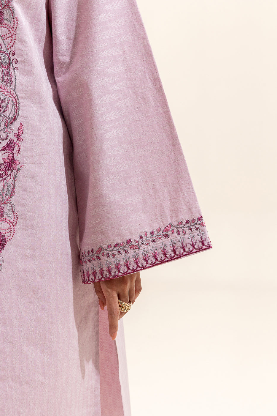 1 PIECE EMBROIDERED JACQUARD SHIRT-PASTEL HAZE (UNSTITCHED)