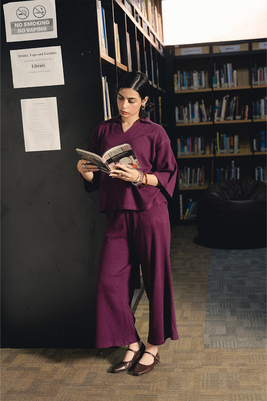 SEAR SUCKER COLLAR SHIRT