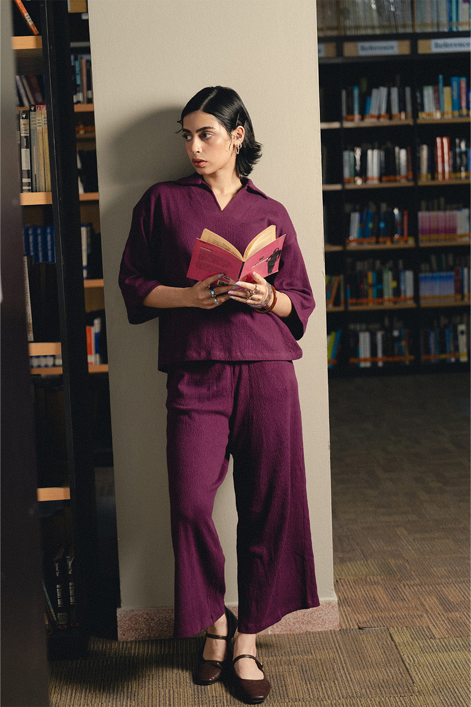 SEAR SUCKER COLLAR SHIRT