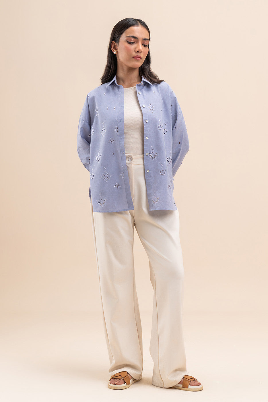 EMBROIDERED BUTTON-THROGH SHIRT