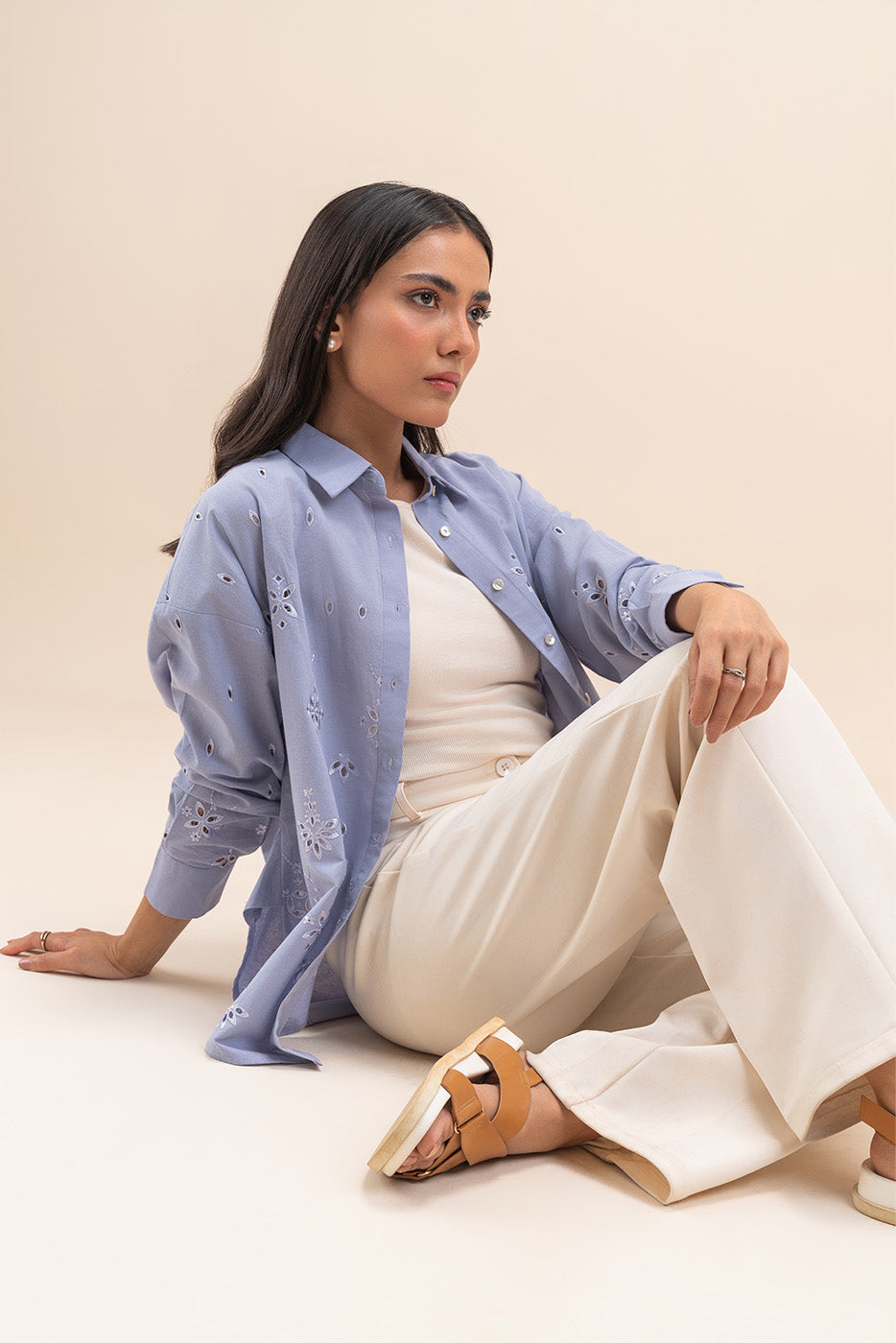 EMBROIDERED BUTTON-THROGH SHIRT