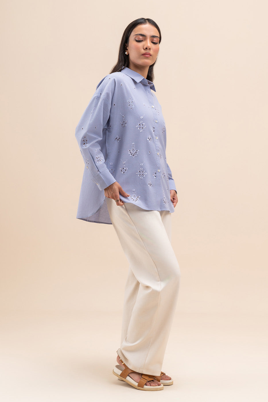EMBROIDERED BUTTON-THROGH SHIRT