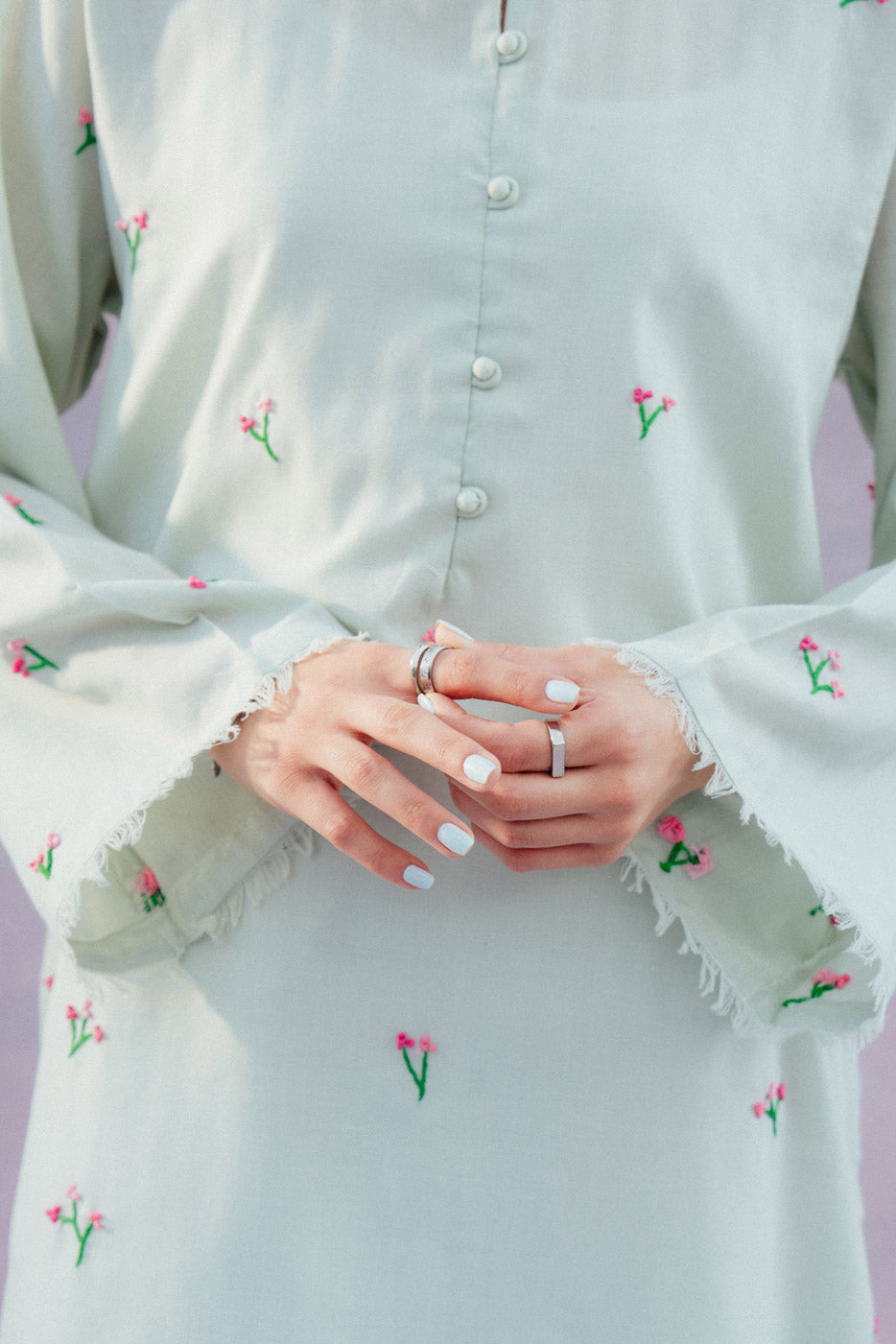 HAND EMBROIDERED YARN DYED SHIRT (PRET)
