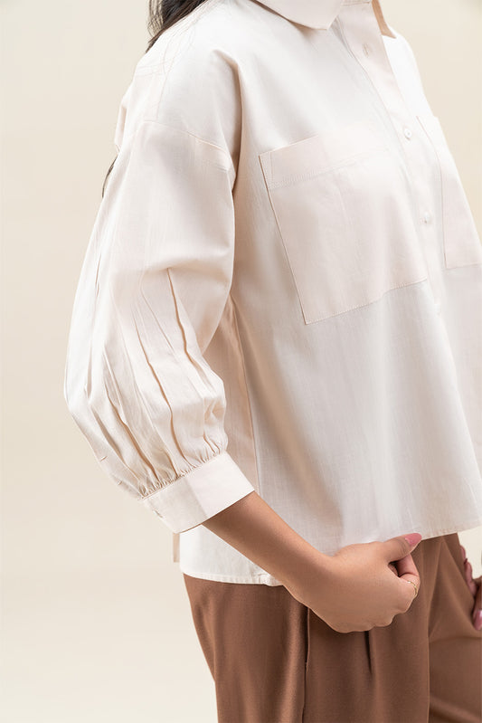 BUTTON-DOWN DROP SHOULDER SHIRT