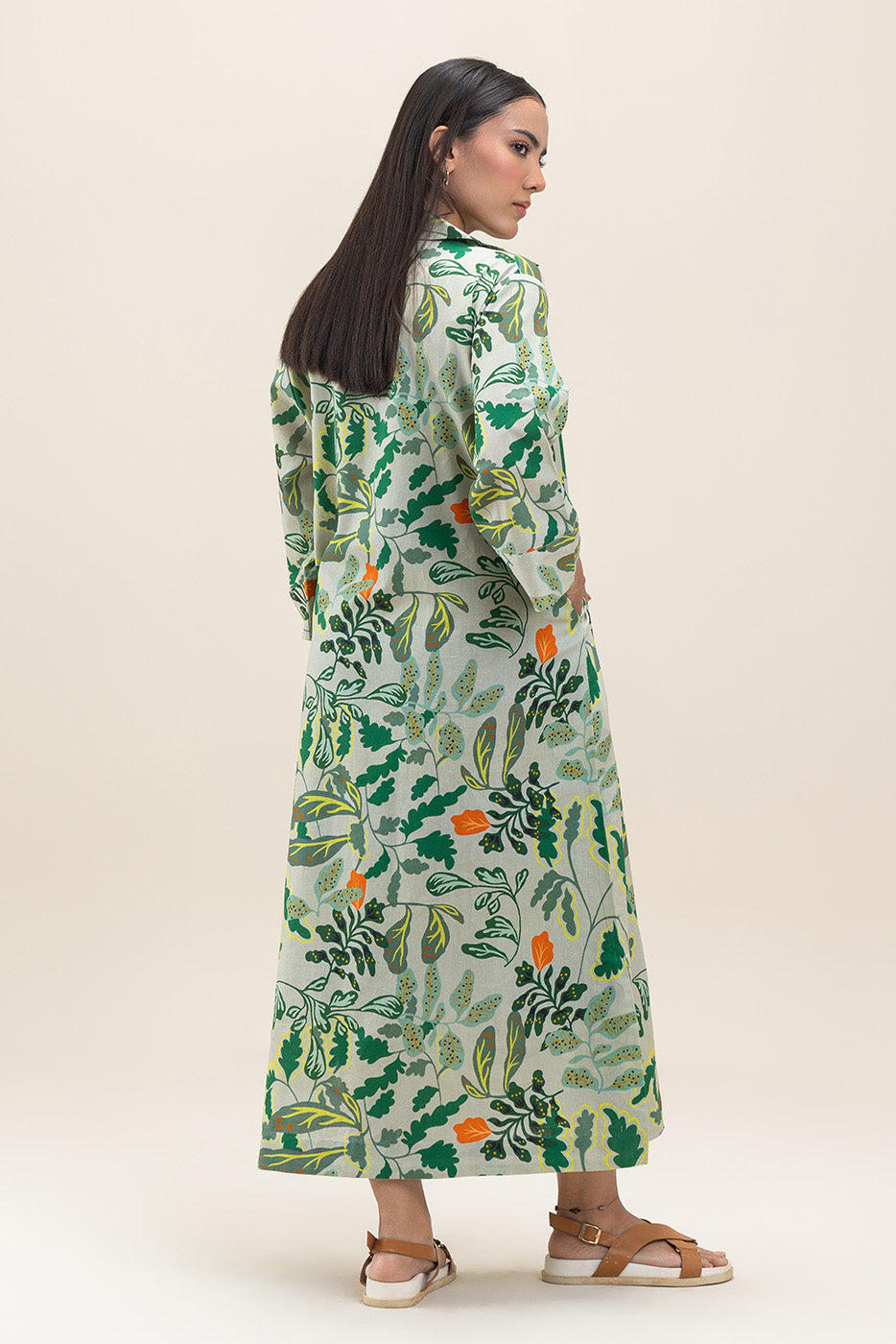 PRINTED COLLAR DRESS