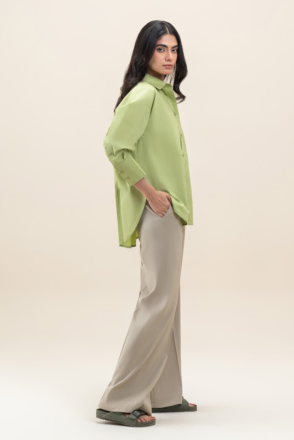 OVERSIZED POPLIN BUTTON-THROUGH SHIRT