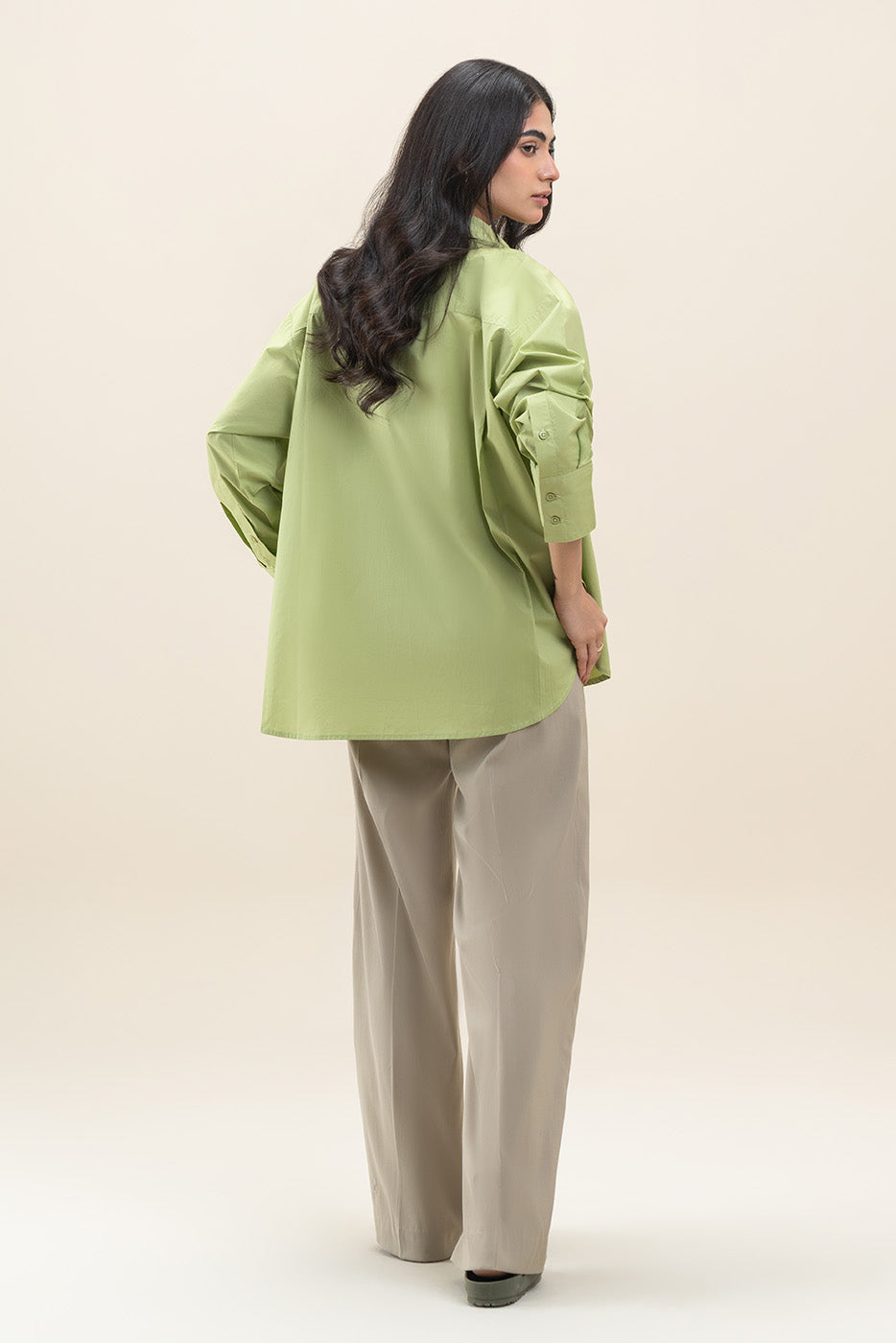 OVERSIZED POPLIN BUTTON-THROUGH SHIRT