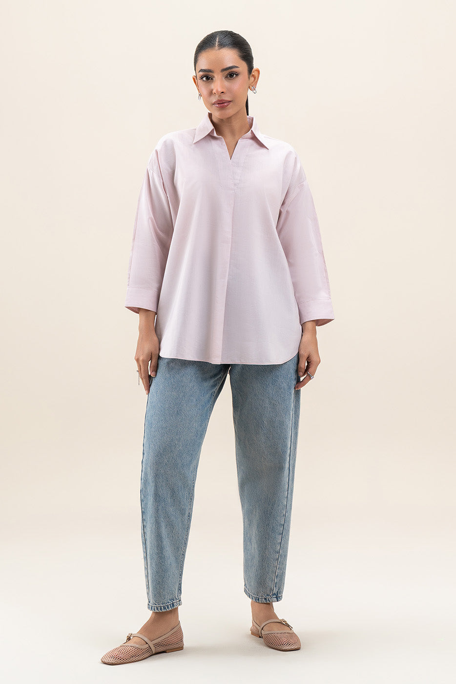 SOLID COLLAR SHIRT