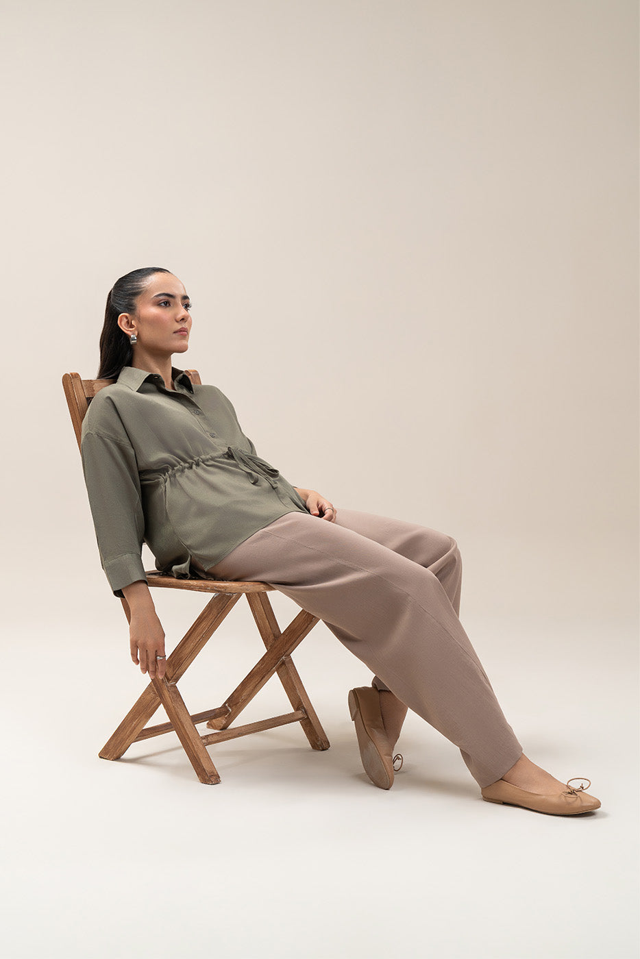 BUTTON-THROUGH ADJUSTABLE WAIST TOP