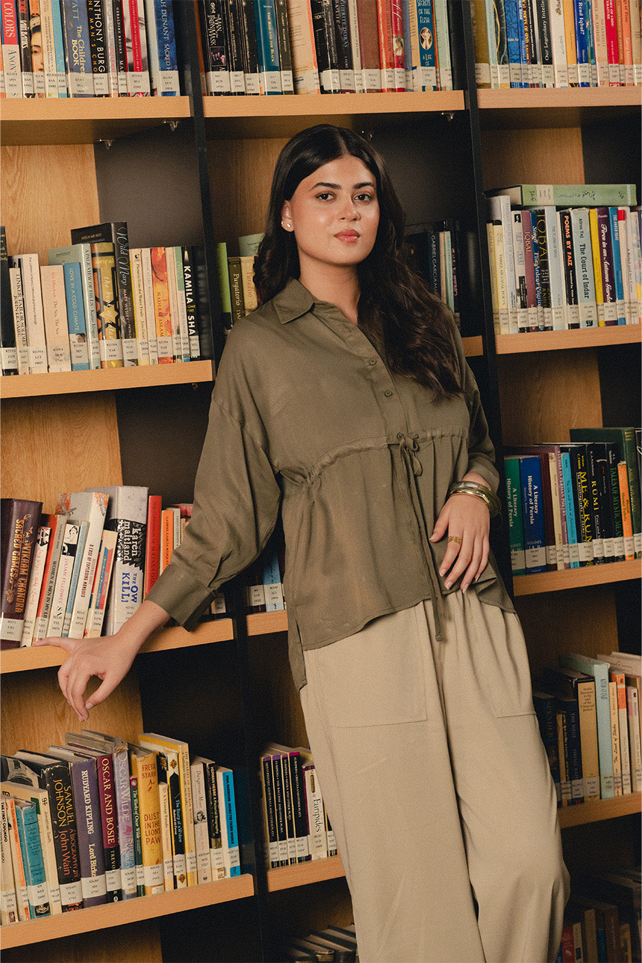 BUTTON-THROUGH ADJUSTABLE WAIST TOP